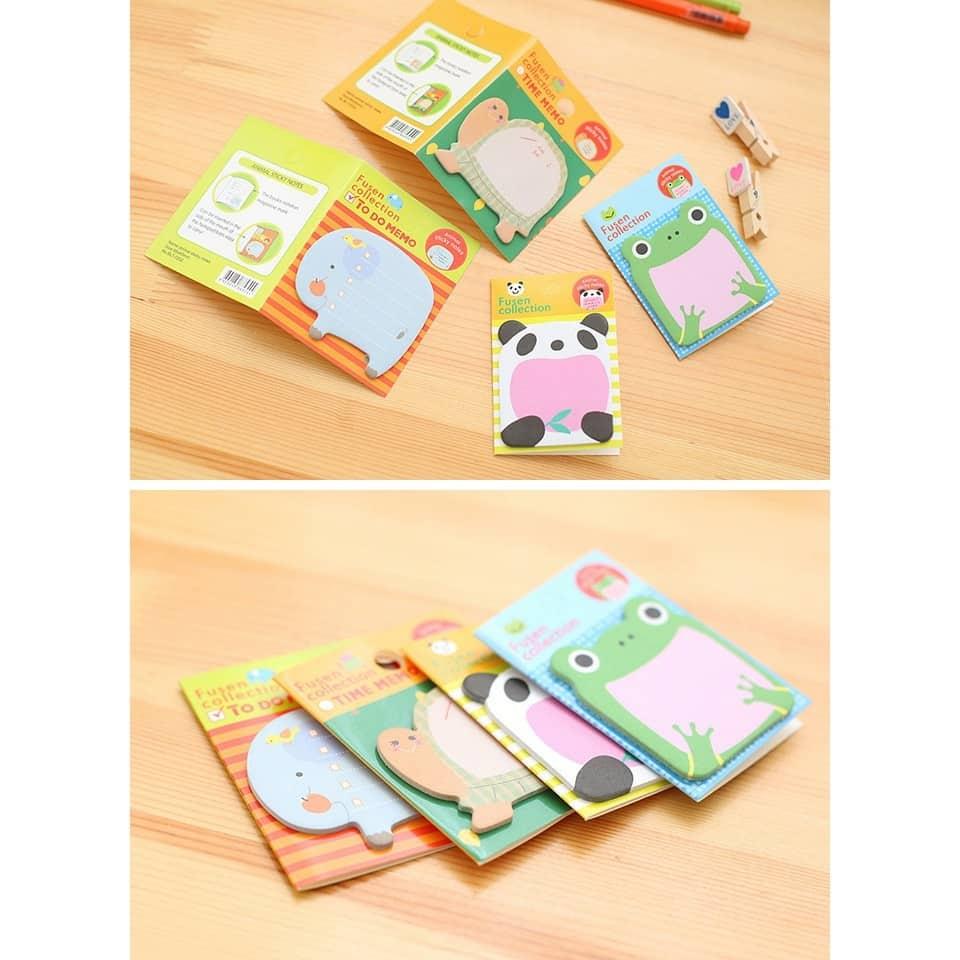 Combo 4 tập giấy note hình thú dễ thương