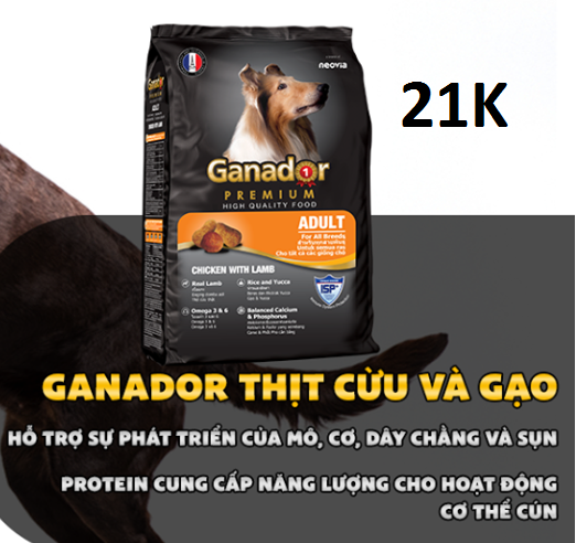 Thức Ăn Hạt Khô Các Giống Chó Vị GẠO Và Cừu Ganador 400g