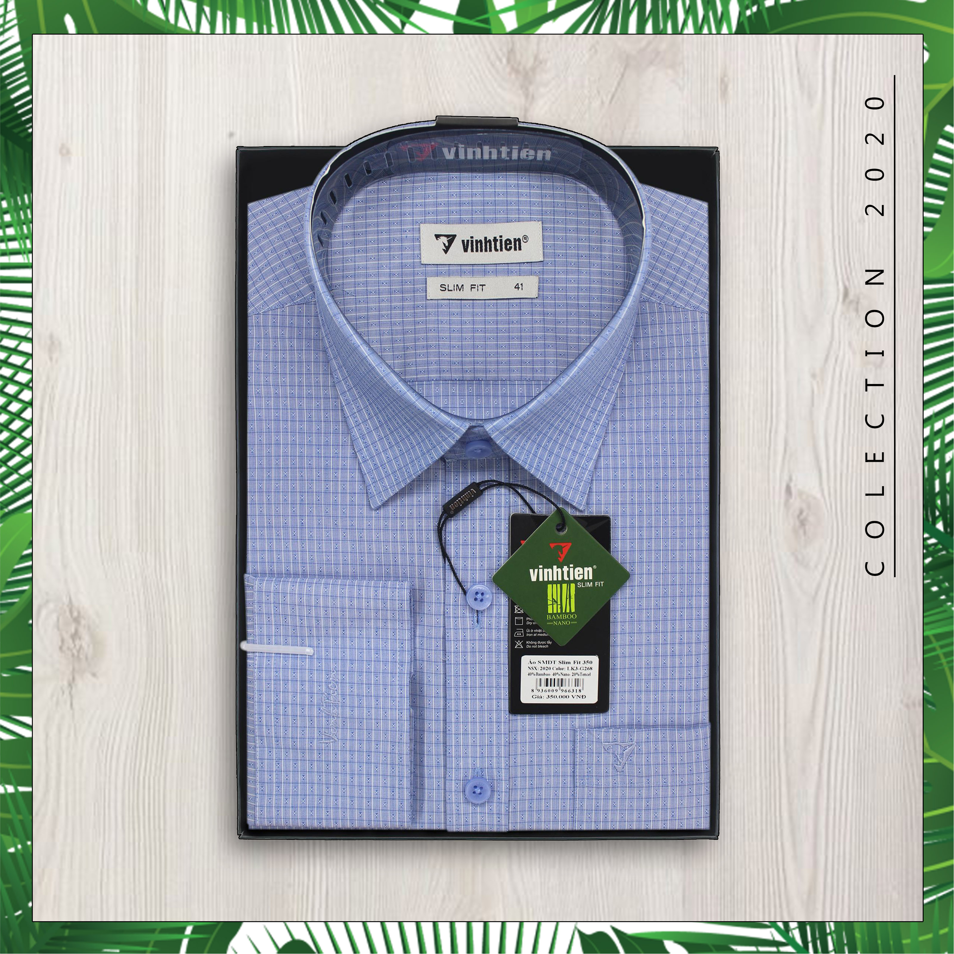 (Freeship) Áo sơ mi dài tay caro Bamboo Slimfit Vĩnh Tiến - LK3-G268