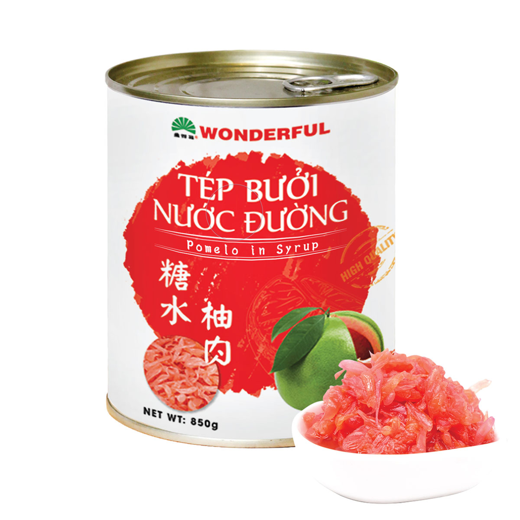 Tép bưởi ngâm nước đường Wonderful lon 870g