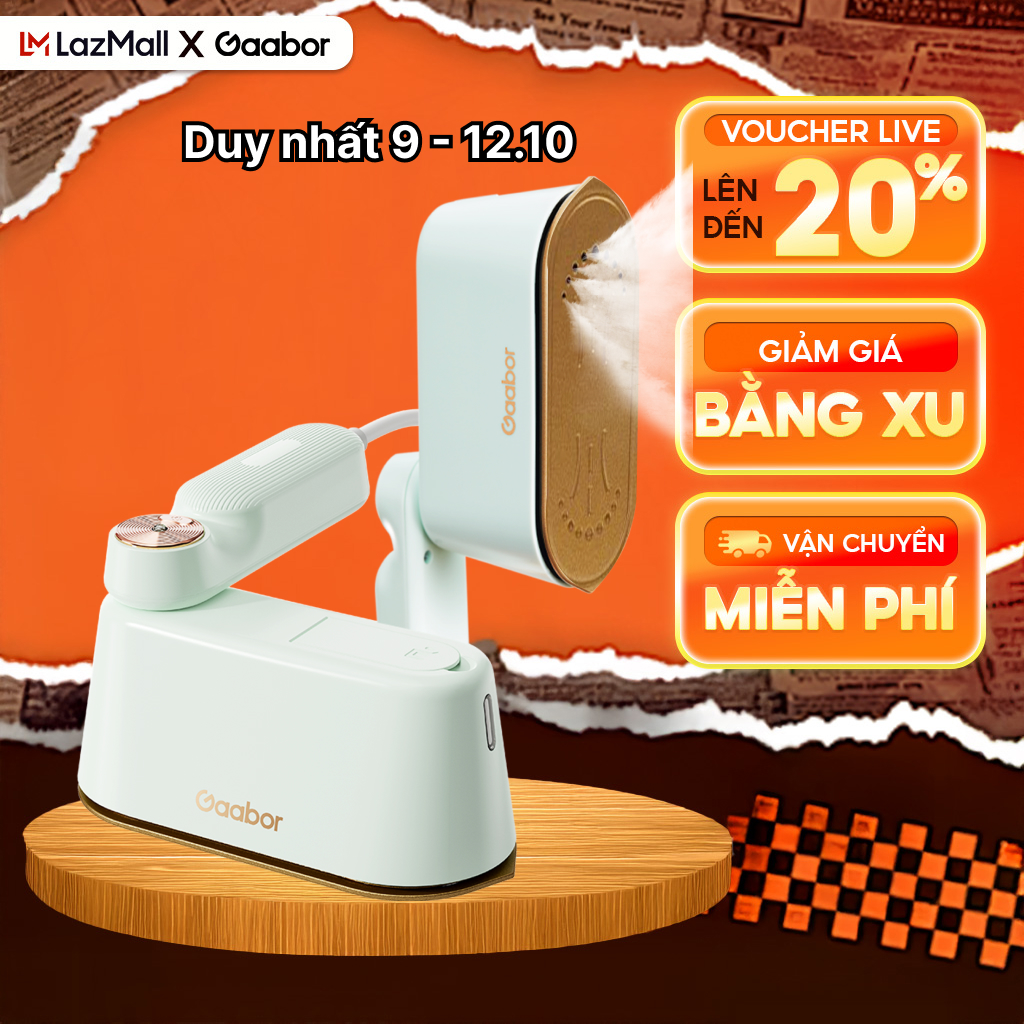 FLASH SALE Bàn ủi hơi nước cầm tay gấp gọn Gaabor HM-M01A làm nóng nhanh 2 chế độ ủi nước và ủi khô tiện lợi - Bảo hành 12 tháng 1 đổi 1