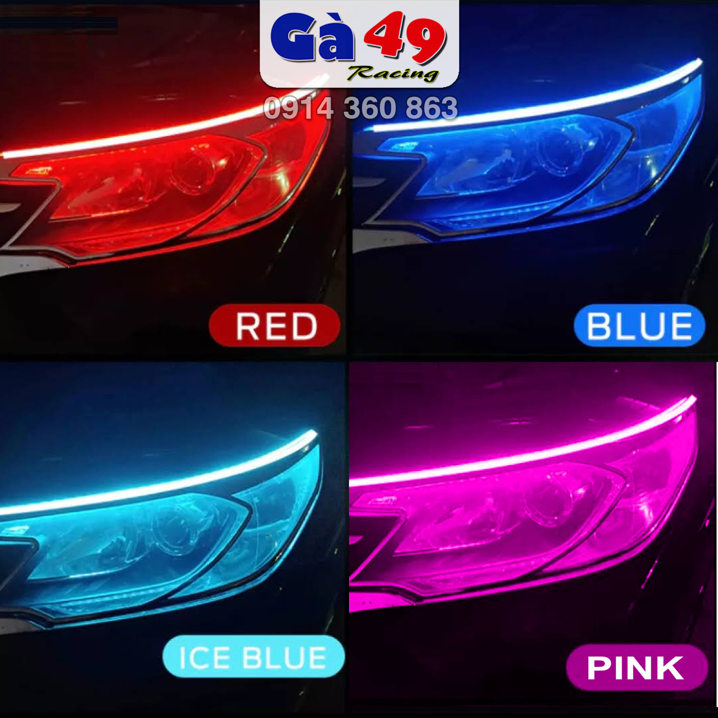 2 dây đèn LED mí audi DRL Xi nhan chạy đuổi