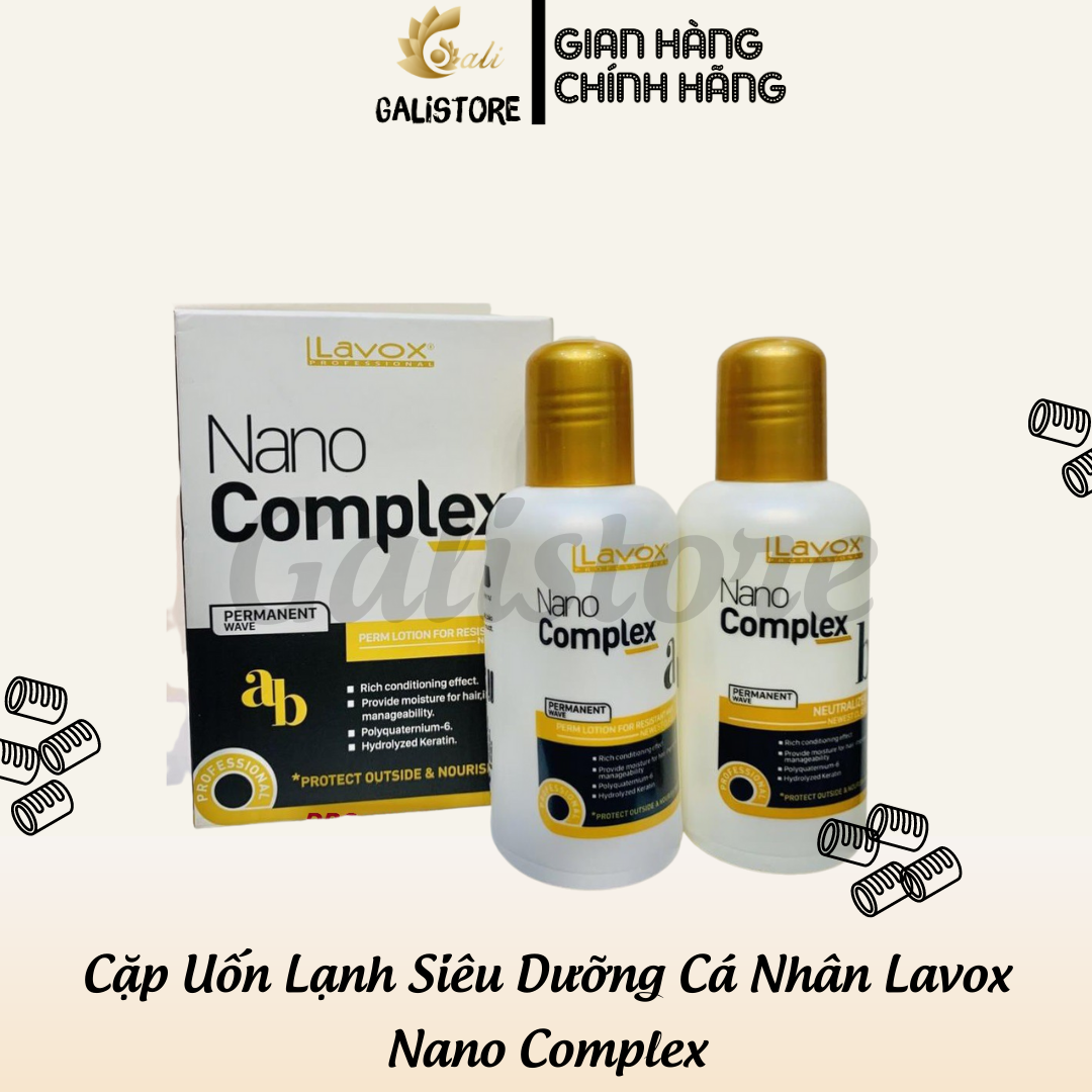 Thuốc uốn tóc tại nhà lavox nano complex, thuốc uốn lạnh siêu dưỡng lavox nano complex 100ml x2 - galistore
