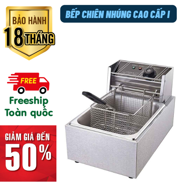 Bếp chiên đơn 6L CAO CẤP nhúng điện ngập dầu 2500W bếp chiên nhúng điện bếp chiên điện bếp chiên nhúng máy chiên điện