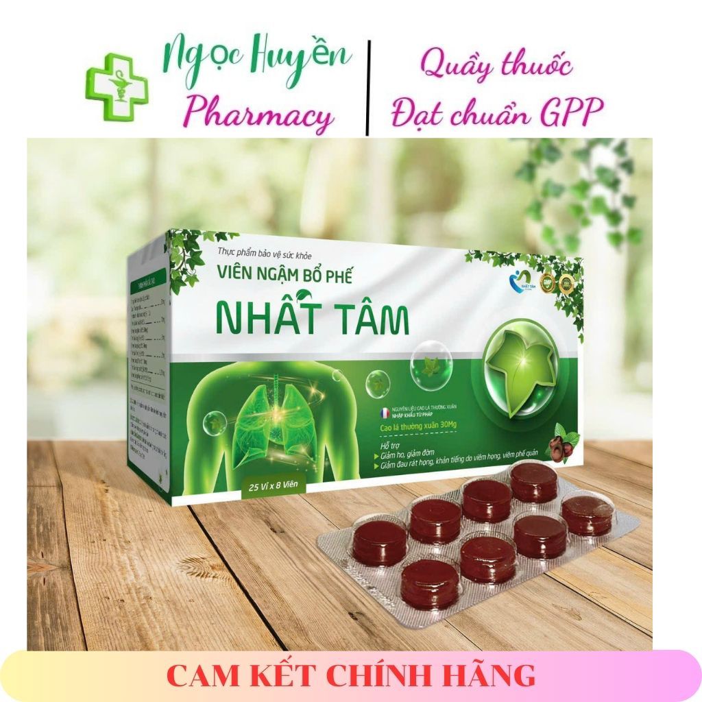 Viên ngậm bổ phế nhất tâm - giảm ho, giảm đờm, giảm đau rát họng, khàn tiếng, viêm phế quản