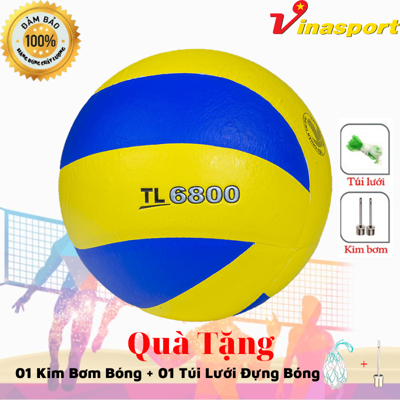 Bóng chuyền thăng long tl 6800 xoáy - tặng kim bơm + túi lưới