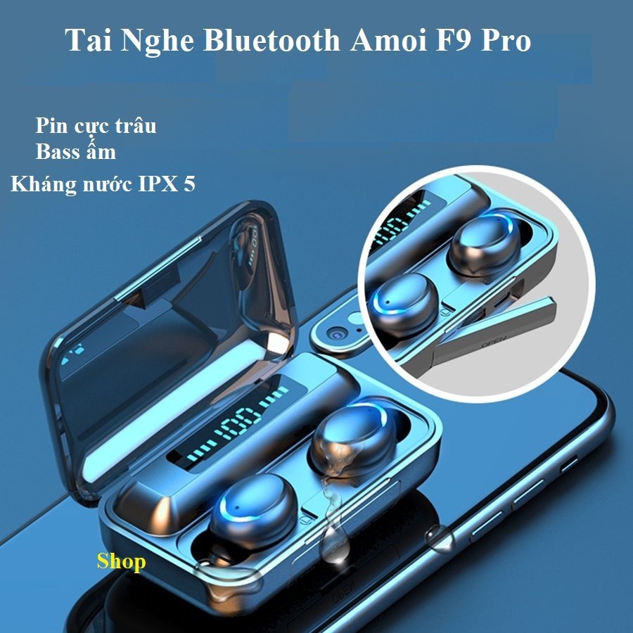 Tai Nghe Không Dây Bluetooth F9 PRO TWS - Phiên bản cảm ứng quốc tế Bluetooth 5.0 - Nghe nhạc cực hay