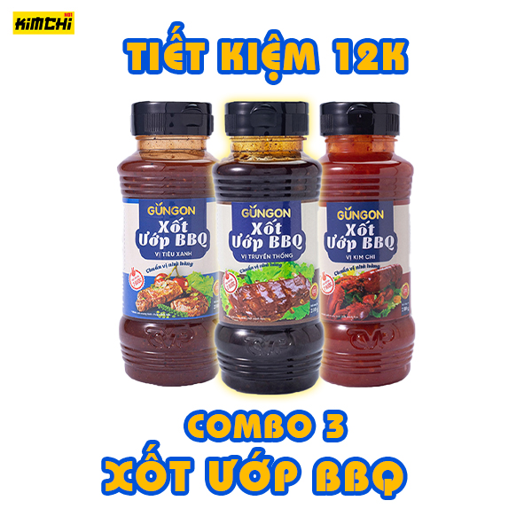 Combo 3 xốt ướp bbq tiết kiệm 12k - bộ ba xốt ướp ngon mê ly