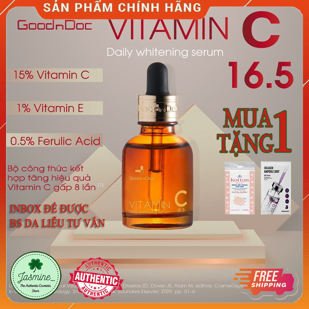 [CHÍNH HÃNG] JM002 SERUM TRẮNG DA, MỜ THÂM NÁM, CHỐNG LÃO HÓA DA VITAMIN C GOODNDOC 30ML