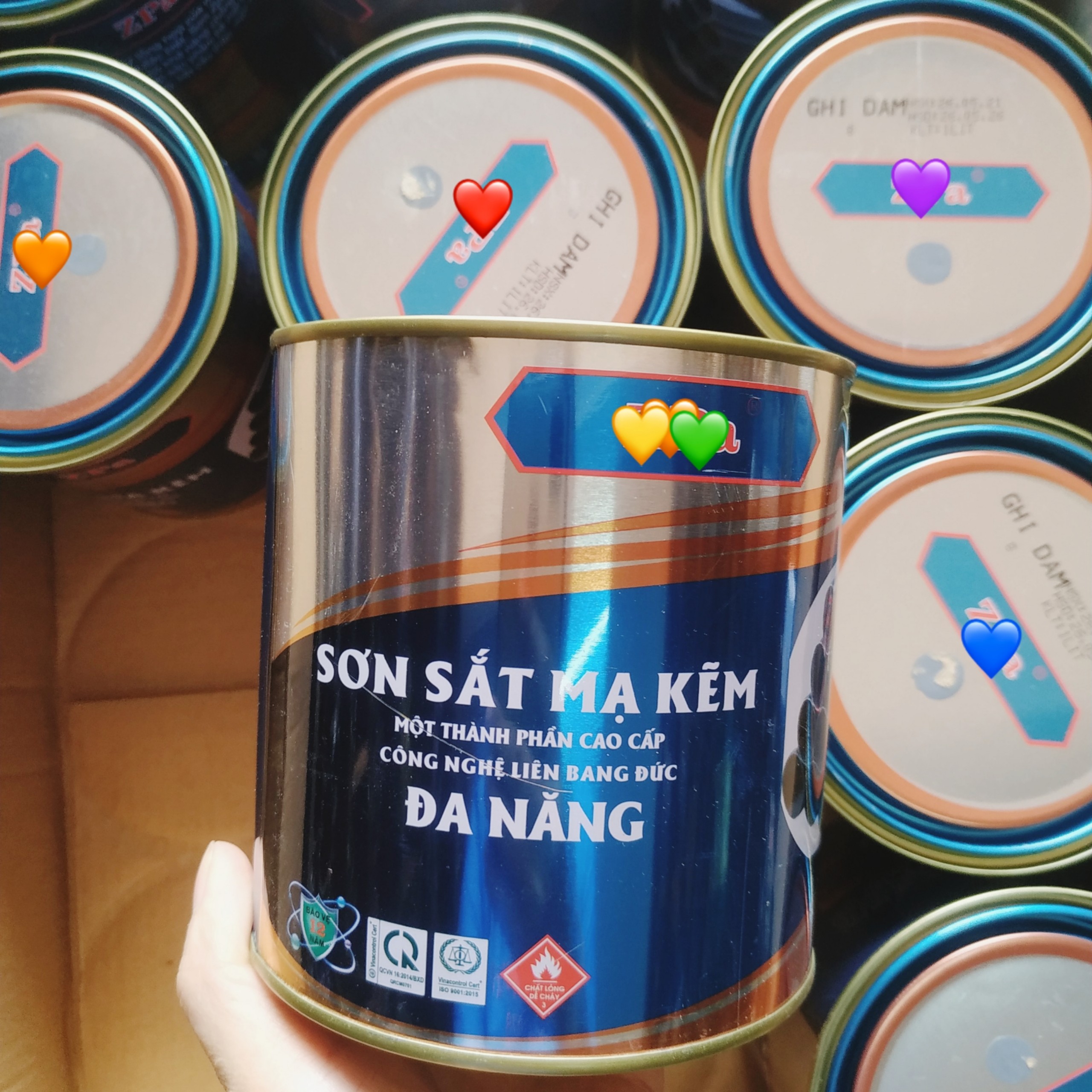 Sơn sắt mạ kẽm Zpa bảng màu đầy đủ lon 3kg