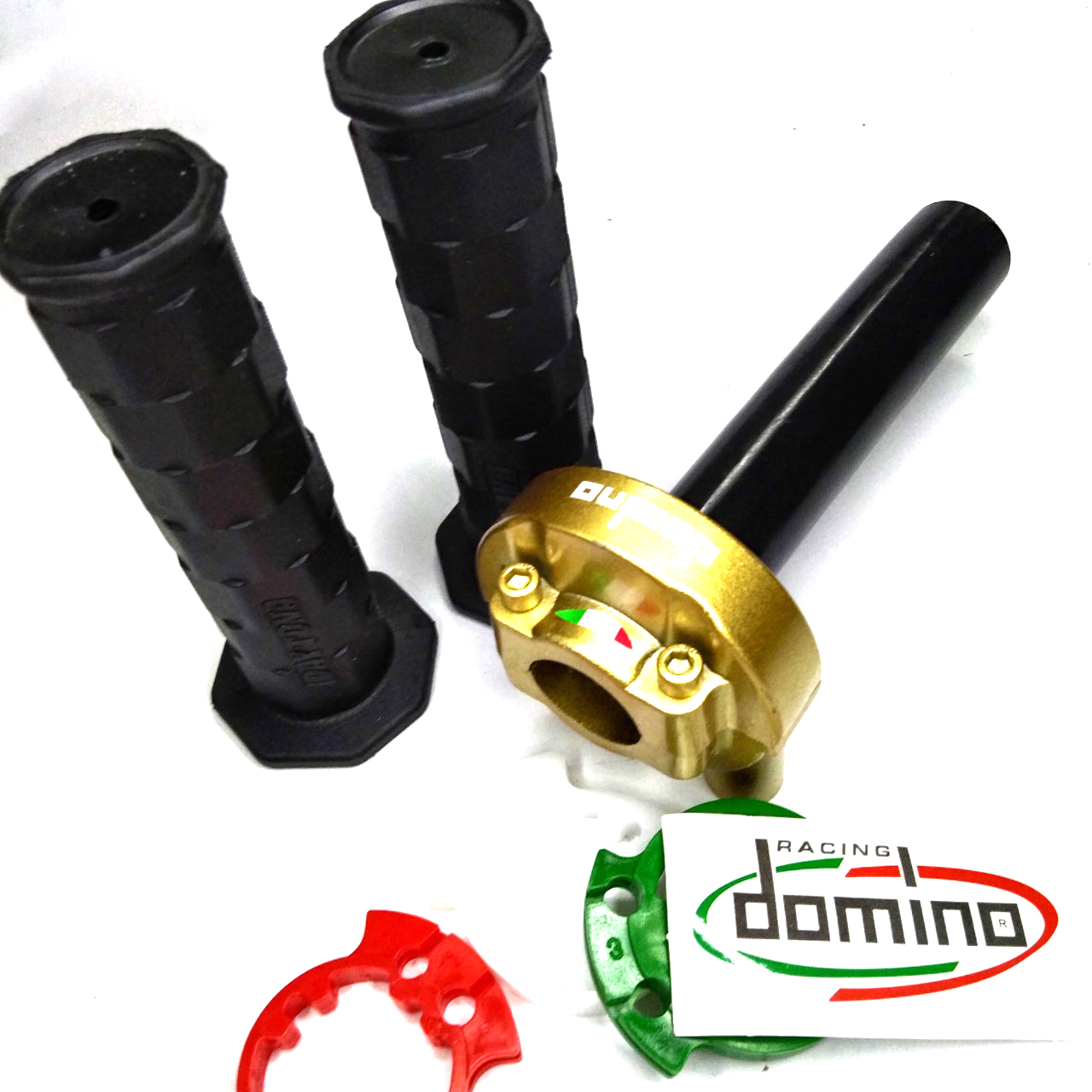 [Có bao tay Daytona]Cùm Tăng Tốc DOMINO 2 Dây Ga và 2 dây ga dưới Đen Vàng dành cho các xe Wave Si Ex Win Satria Sonic raider