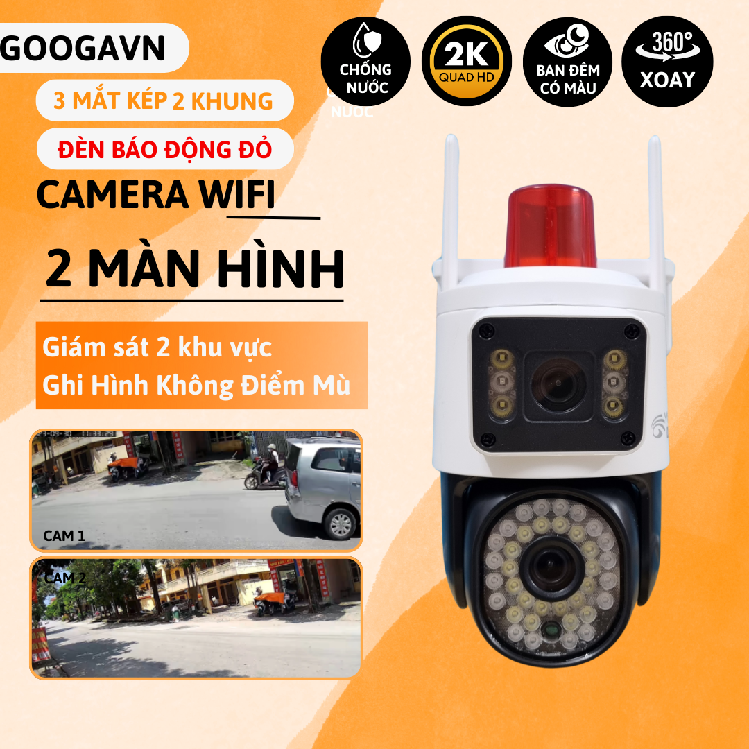 (PHIÊN BẢN 2024) Camera Wifi YOSEE Ngoài Trời, Độ Phân Giải 9MPX, Đèn Báo Động Đỏ, Ban Đêm Có Màu, Màn Hình Sắc Nét