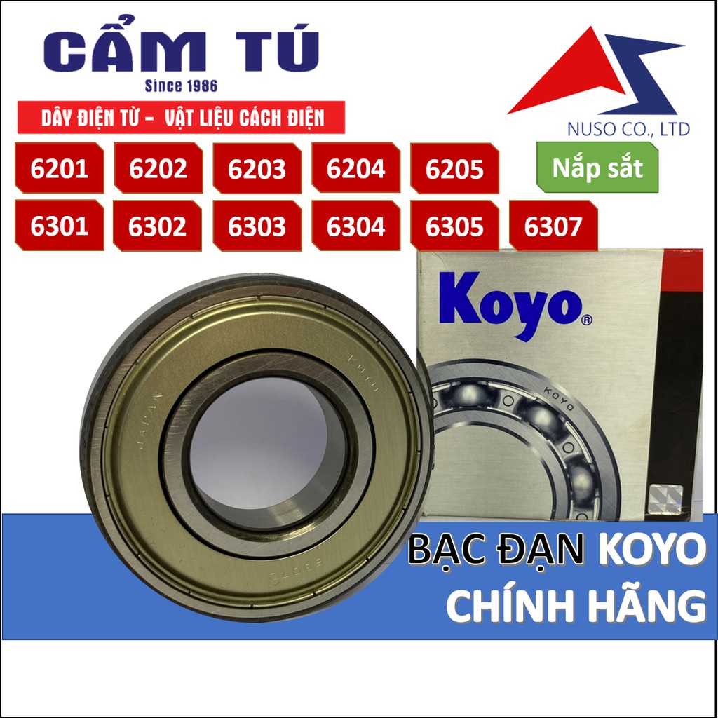 Bạc đạn vòng bi nhật koyo nhập khẩu chính hãng (6201, 6202, 6203, 6204, 6205, 6301, 6302, 6303, 6304, 6305, 6306
