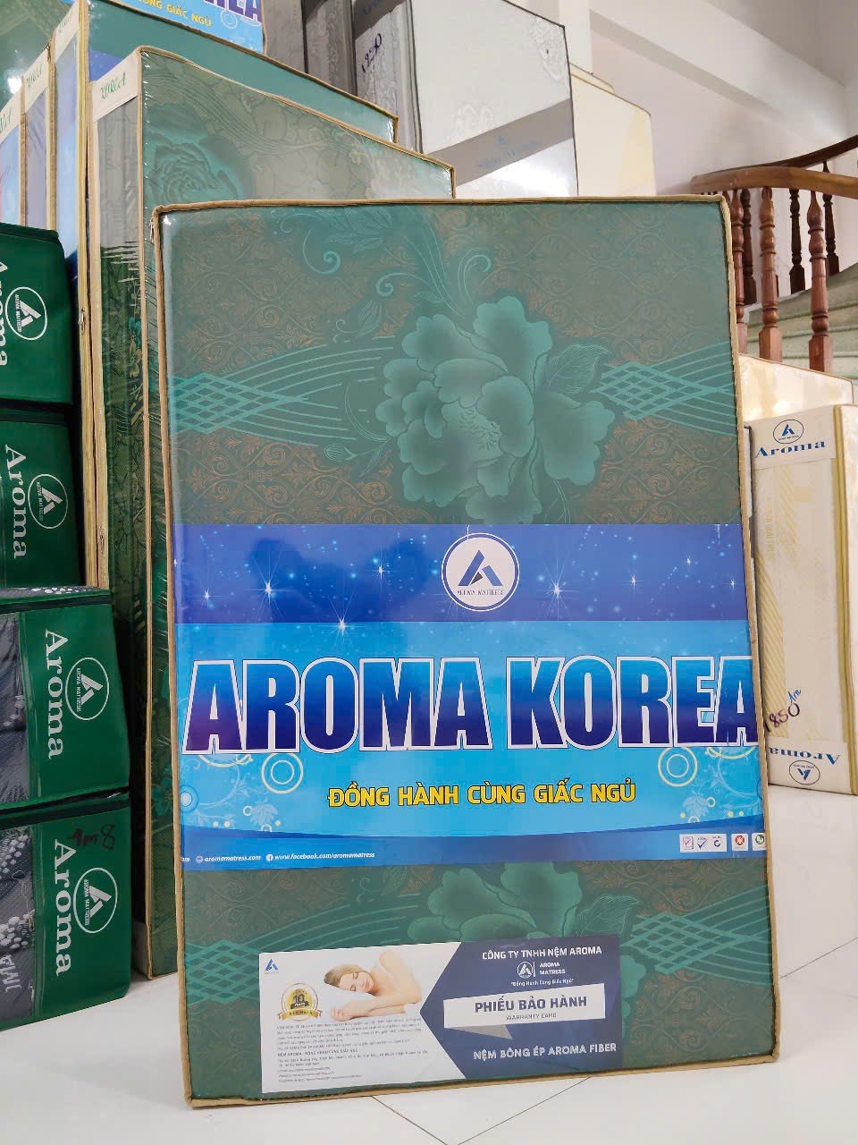 Nệm Bông ép Aroma Korea (màu ngẫu nhiên) - bảo hành 5 năm- độ dày 05cm