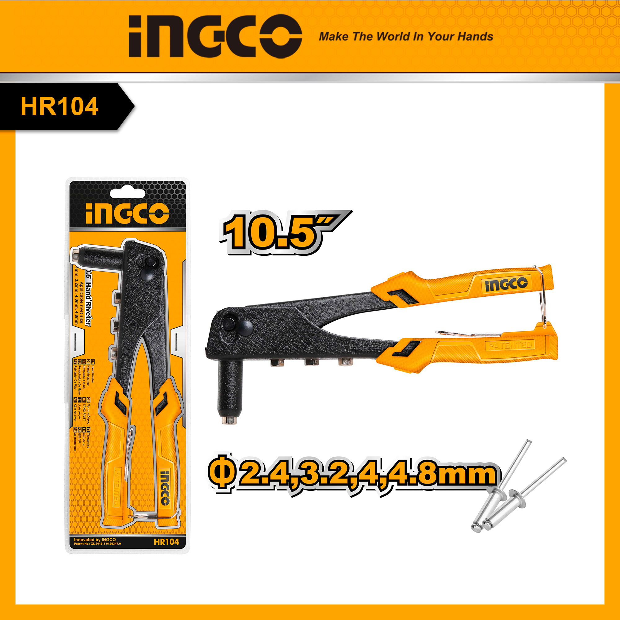 Ingco hr104/hr105 kềm rút rivet