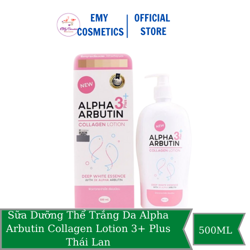 [HCM]Sữa Dưỡng Thể Trắng Da Body Alpha Arbutin Collagen Lotion 3 Plus Chai 500ml Thái Lan