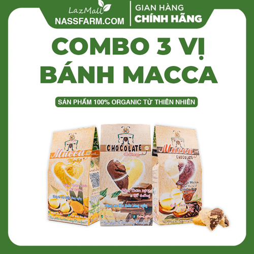[COMBO] 3 Bánh quy dinh dưỡng giàu chất xơ hạt Mắc ca