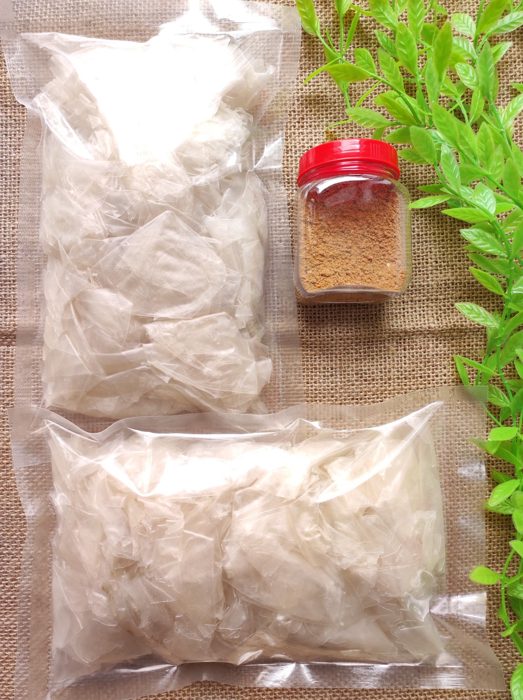 Combo 1kg bánh tráng phơi sương rìa ủ bơ mềm dẻo + muối nhuyễn chay | Bến Ăn Vặt