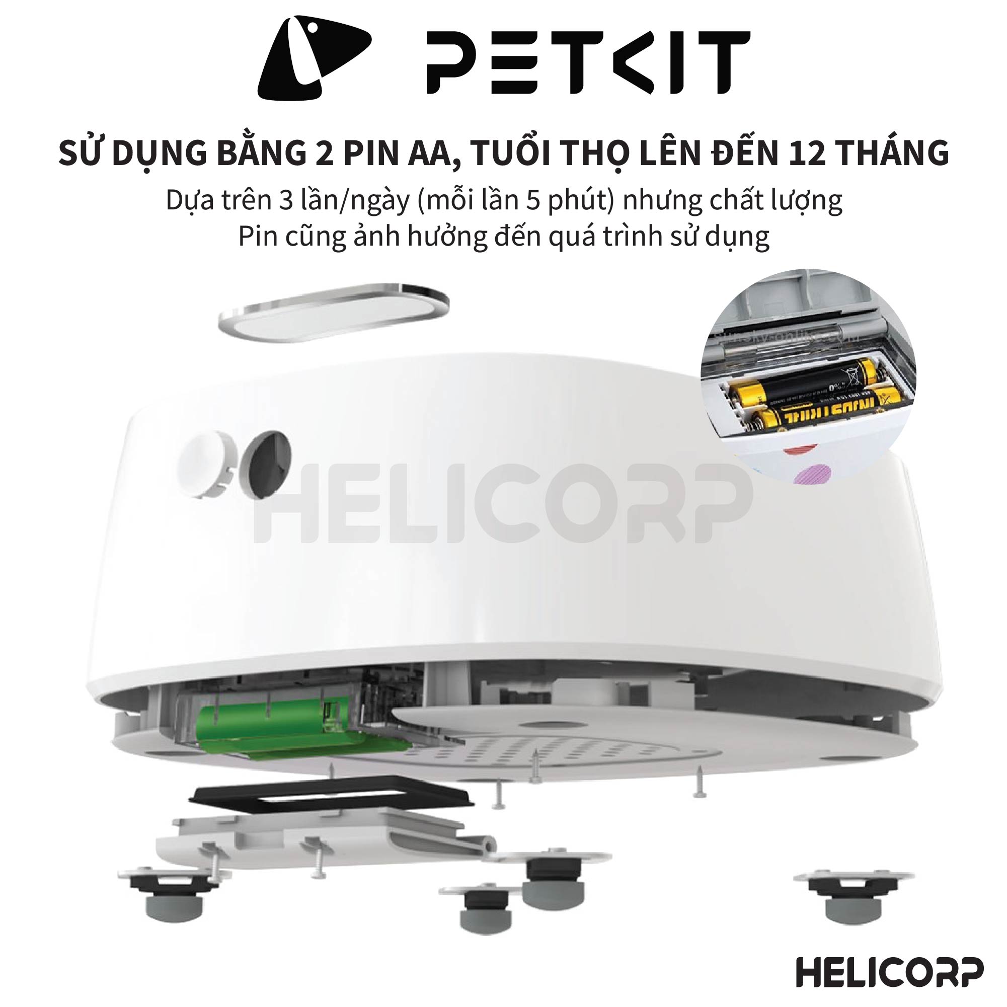 Bát ăn, chén ăn định lượng cho chó mèo, cân thức ăn cho vào chất liệu cao cấp, kháng khuẩn petkit