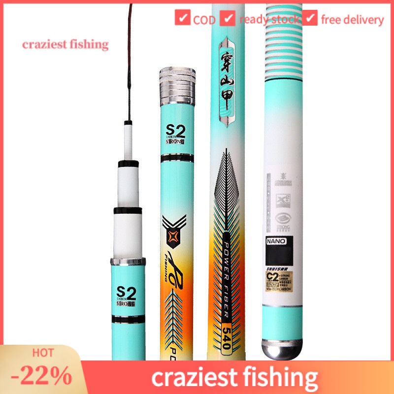 Cần câu cá nền tảng năm phần lớn 19 Cần câu carbon cứng nhẹ 3.6-8.1 mét cần câu Cần Câu Cá cần câu bay dụng cụ câu cá