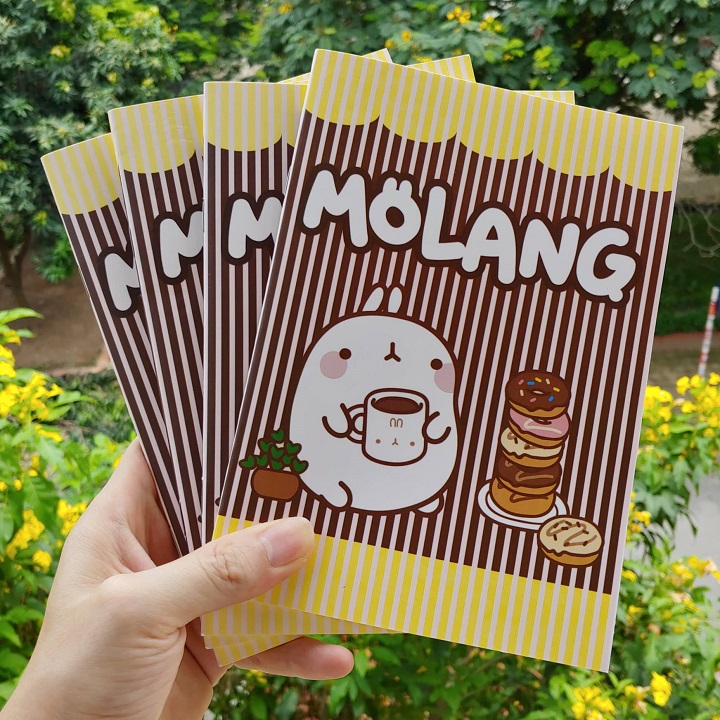 1 quyển vở Molang Donut khổ A5 bìa cán mờ - vở học sinh - vở kẻ ngang - vở viết