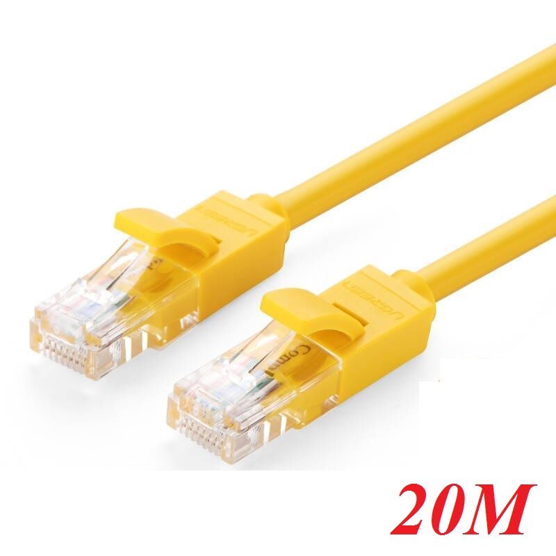 Ugreen 60816 20m màu vàng cáp mạng lan cat5e utp nw103 60816