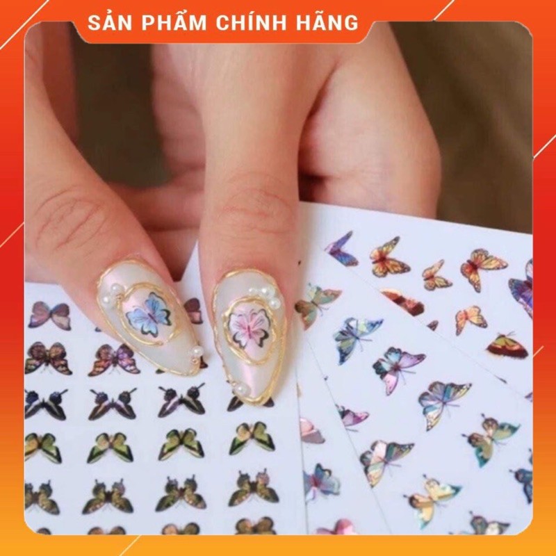 Sticker bướm lazzer dán móng siêu xinh