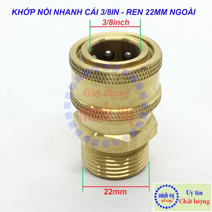 Khớp nối nhanh cái 3/8 in - ren ngoài 22mm
