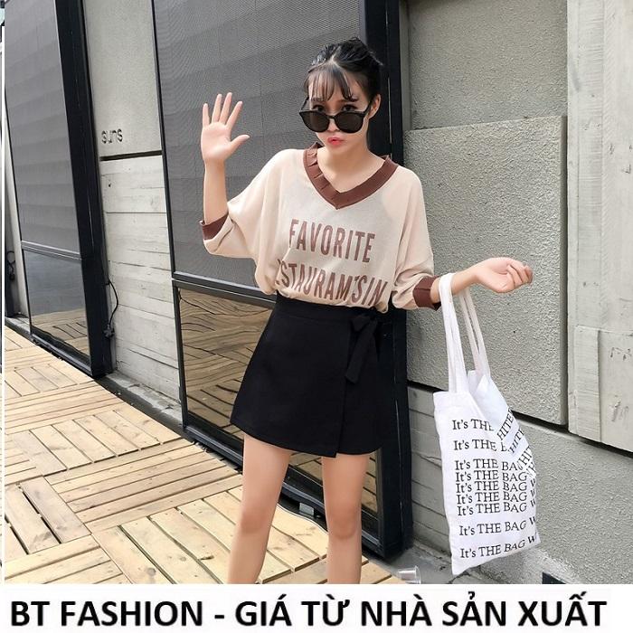Quần Sọt Đùi Nữ Giả Váy Thời Trang Hàn Quốc Mới - BT Fashion (VA9G-Nơ Bên)