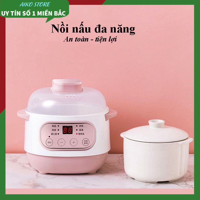 [ LOẠI TỐT ] Nồi nấu cháo ninh hầm cách thủy 4in1 siêu nhanh siêu tiện lợi - Nồi hầm đa năng nấu cháo cho bé ăn dặm Nồi hầm cách thủy dung tích 1L lòng nồi bằng sứ giữ nhiệt tốt hơn. Nồi chưng yến hầm canh... Tmark