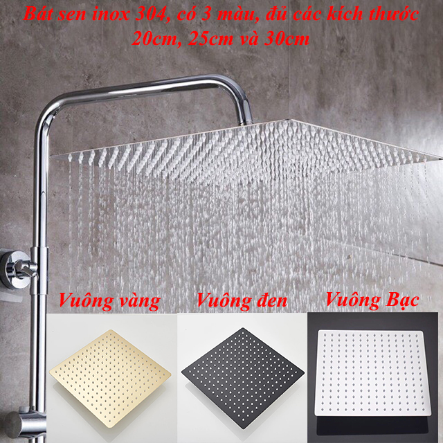 BÁT SEN TẮM TO ĐẠI (20x20cm; 25x25cm vs 30x30cm), SIÊU DÀY INOX BÓNG 304