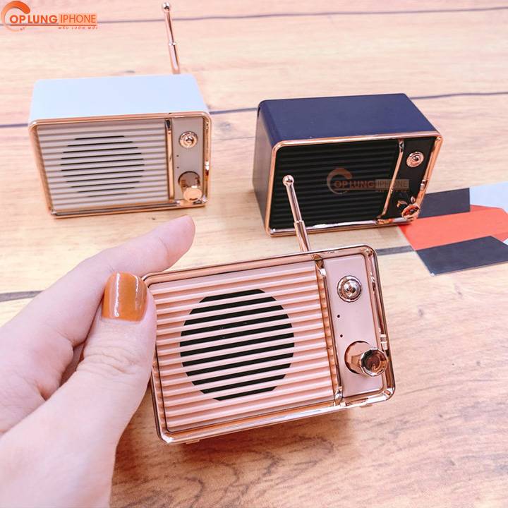 Loa Bluetooth DW01 hình Tivi Retro nhỏ xinh Kết Nối Bluetooth 5.0 Pin siêu trâu Âm thanh cực hay Bảo Hành 3 tháng