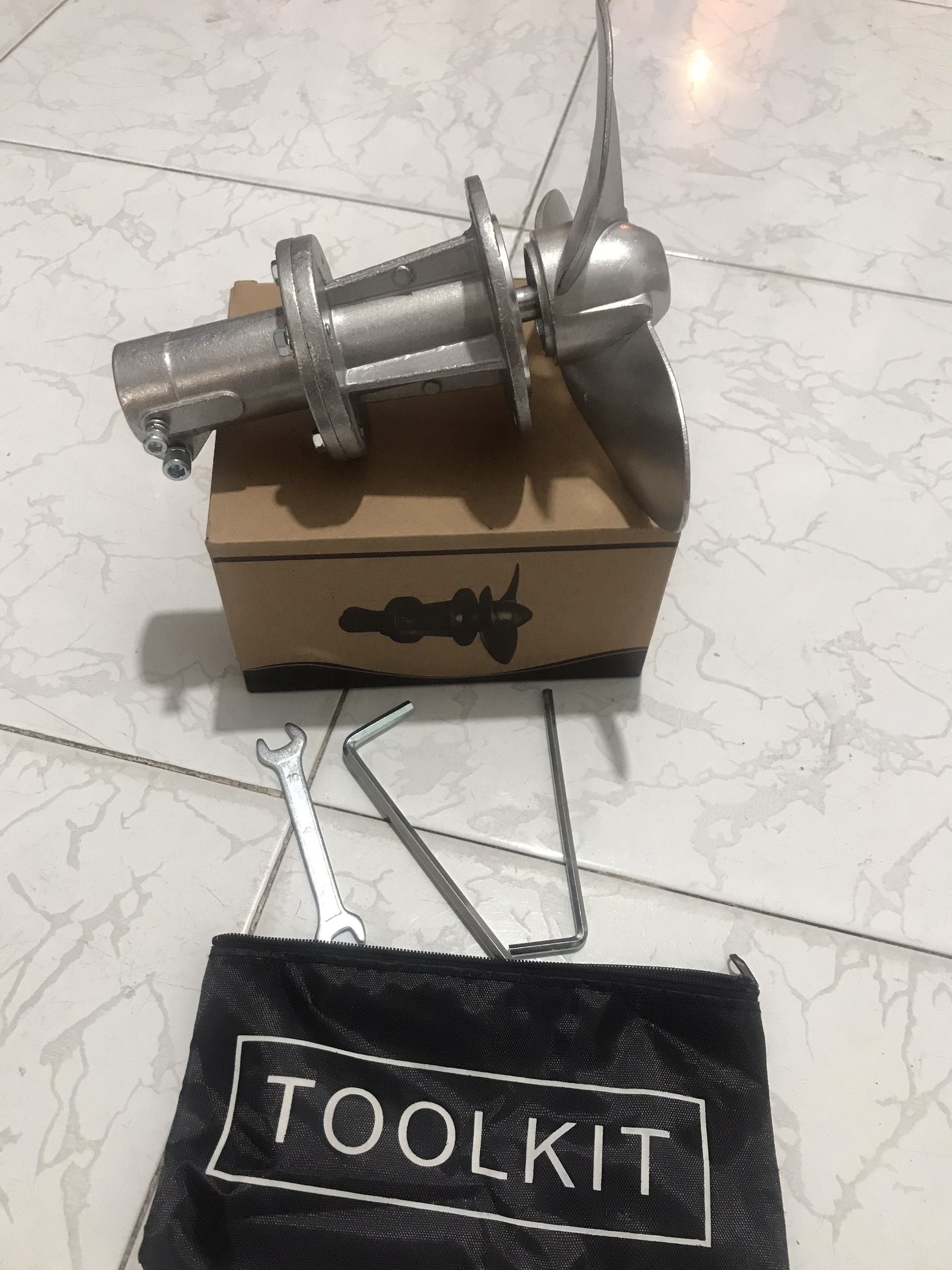 [HCM]Bộ chân vịt phi 28mm- 9khía chạy xuồng thuyền ( ghe) gắn máy cắt cỏ