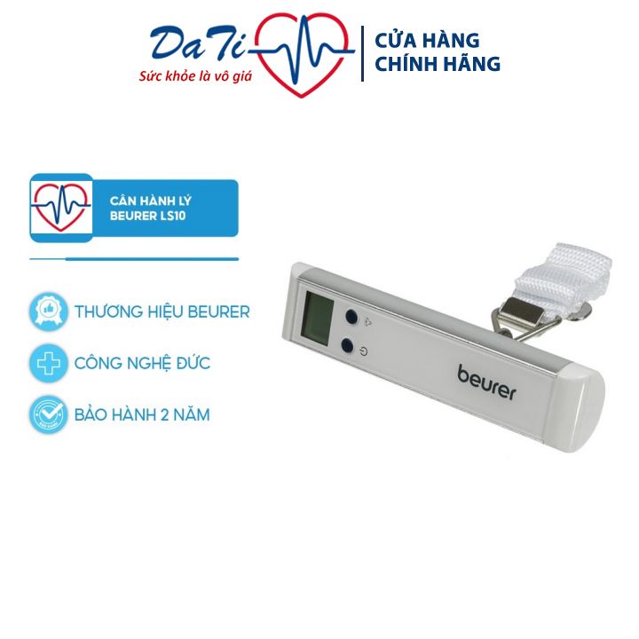 Cân hành lý điện tử cầm tay beurer ls10 có đèn led tiện dụng, bảo hành 24 tháng - dati_medical