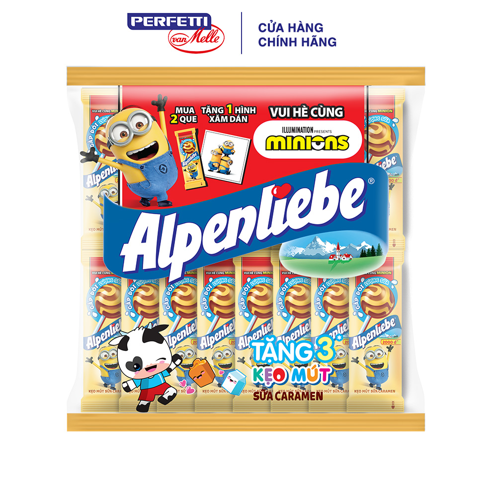 Kẹo mút Alpenliebe Sữa Caramen 36 que + 3 que