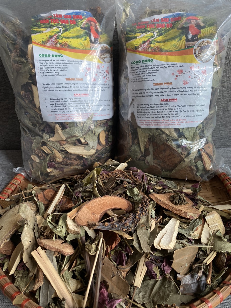 Liệu trình 2kg lá tắm Dao đỏ-Lá tắm dân tộc Dao đỏ xông hơi và ngâm tắm phục hồi sức khỏe sau sinh-Lá tắm người Dao đỏ-Lá tắm sau sinh