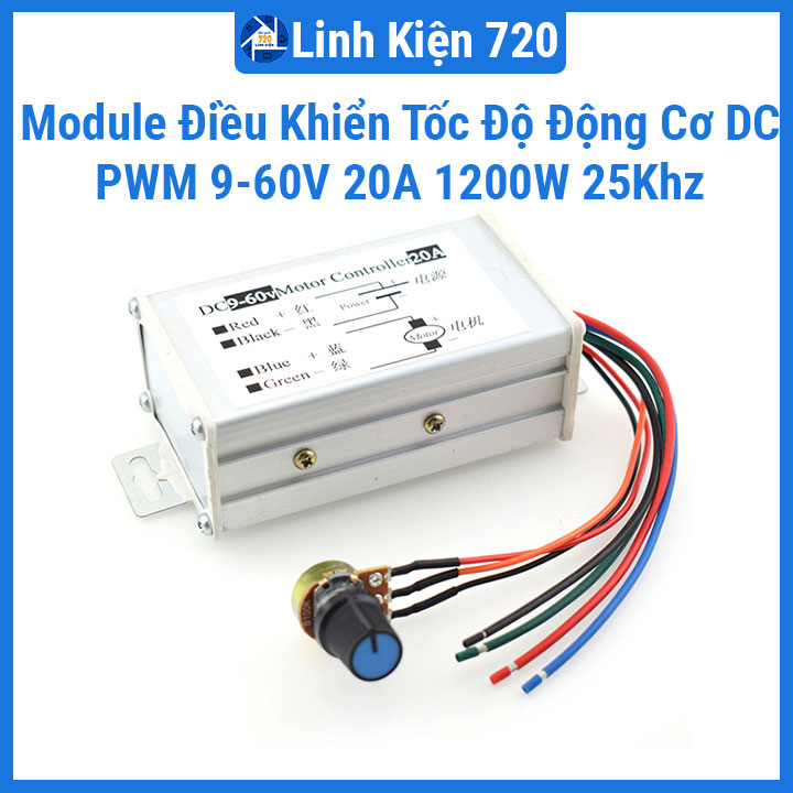 Module điều khiển tốc độ động cơ dc pwm 9-60v 20a 1200w 25khz