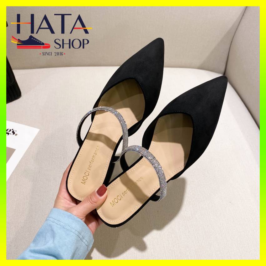 Sục nữ da lộn mũi nhọn cao cấp đính nơ cực đẹp sang chảnh Hot 2023, sục nữ đẹp hot, dép sục nữ quảng châu