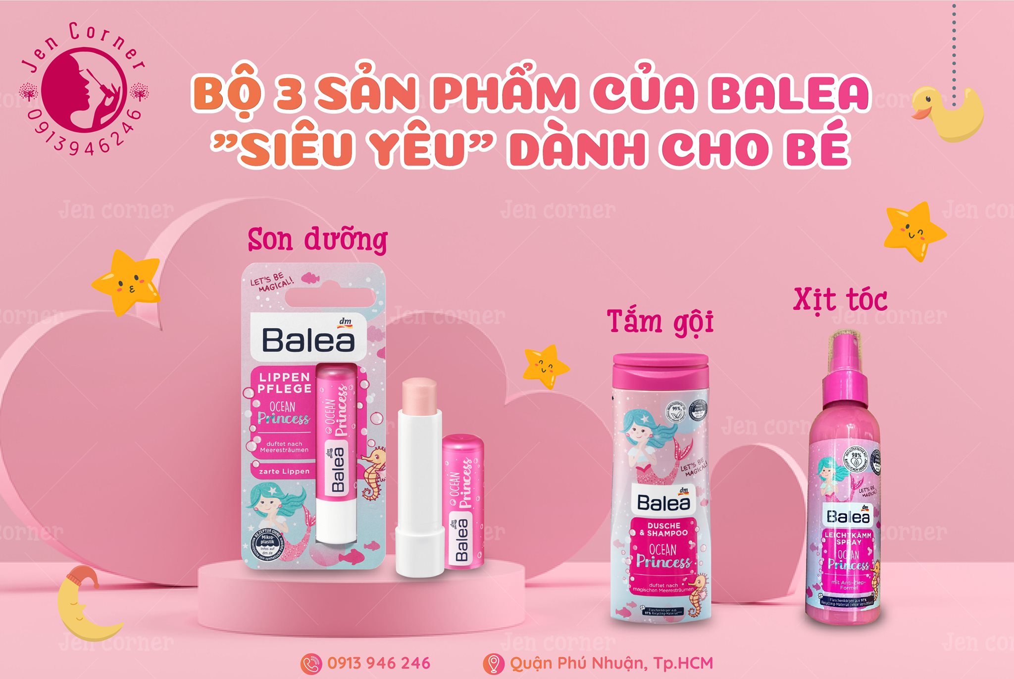 Bộ gội xả xịt tóc cho bé Balea Ocean Princess - đức