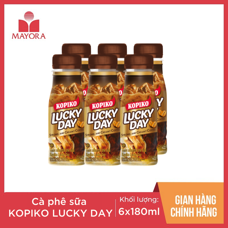 LỐC 6 CHAI CÀ PHÊ SỮA KOPIKO LUCKY DAY