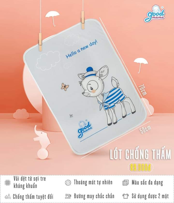 Miếng lót chống thấm cao cấp Goodmama cho bé Êm ái, thoáng mát, -tấm lót chống thấm goodmama