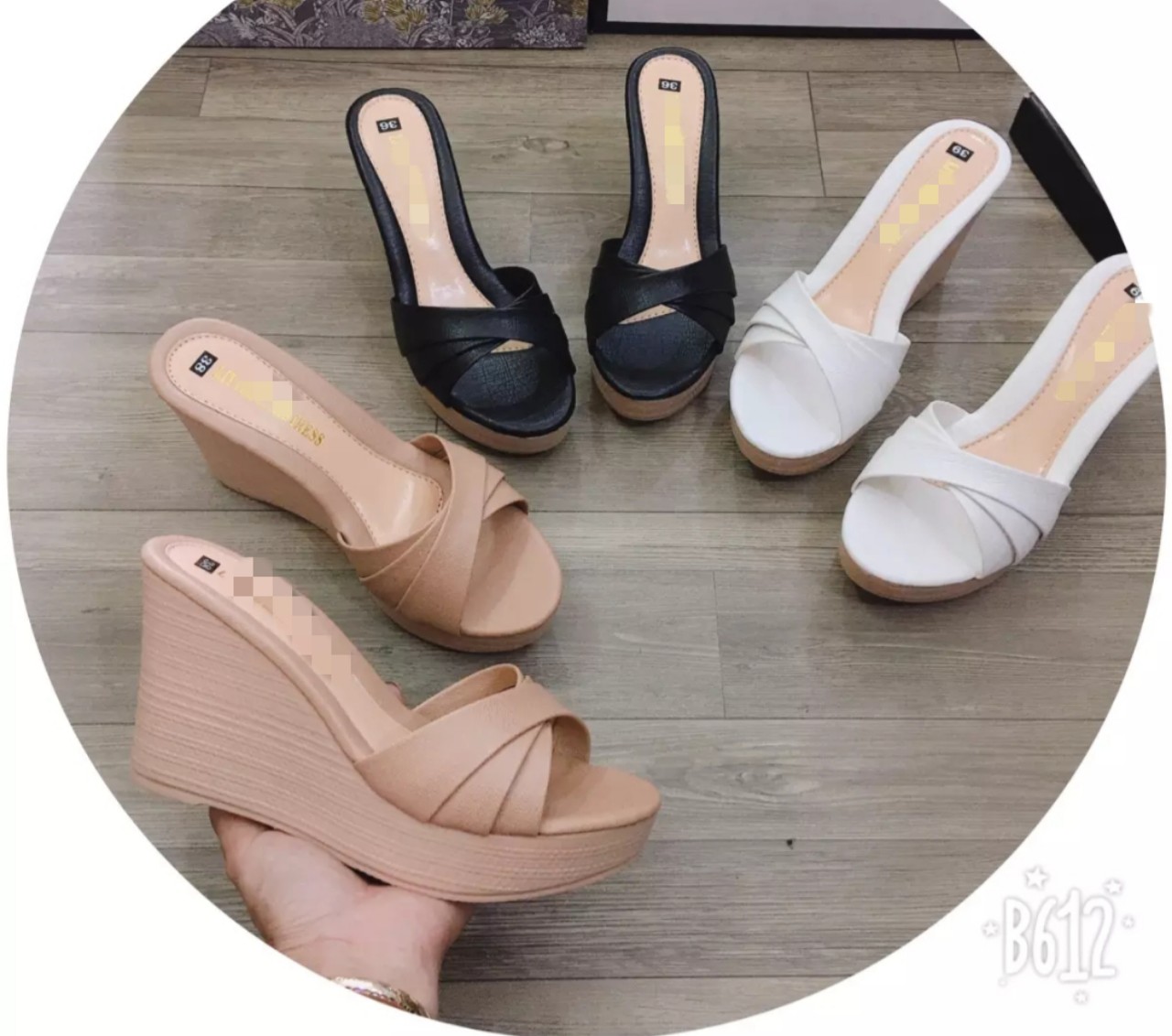Dép đế xuồng quai đắp chéo 9f siêu nhẹ