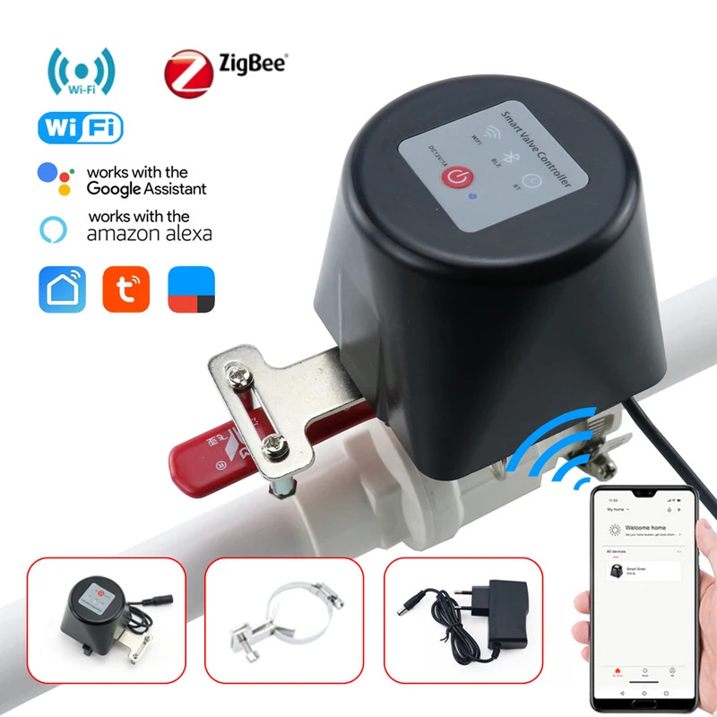 Tuya Wifi van nước ZigBee gas ngắt điều khiển hỗ trợ Alexa trợ lý thông minh điều khiển không dây cuộc sống thông minh ứng dụng