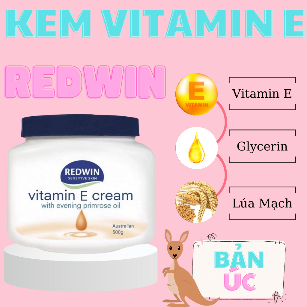 Kem Dưỡng Redwin Vitamin E Cream 300g Dưỡng Da Trắng Sáng - Kem Dưỡng Redwin Vitamin E - Redwin Sorbolene Moisturiser Cream - Kem Redwin Úc Chính Hãng