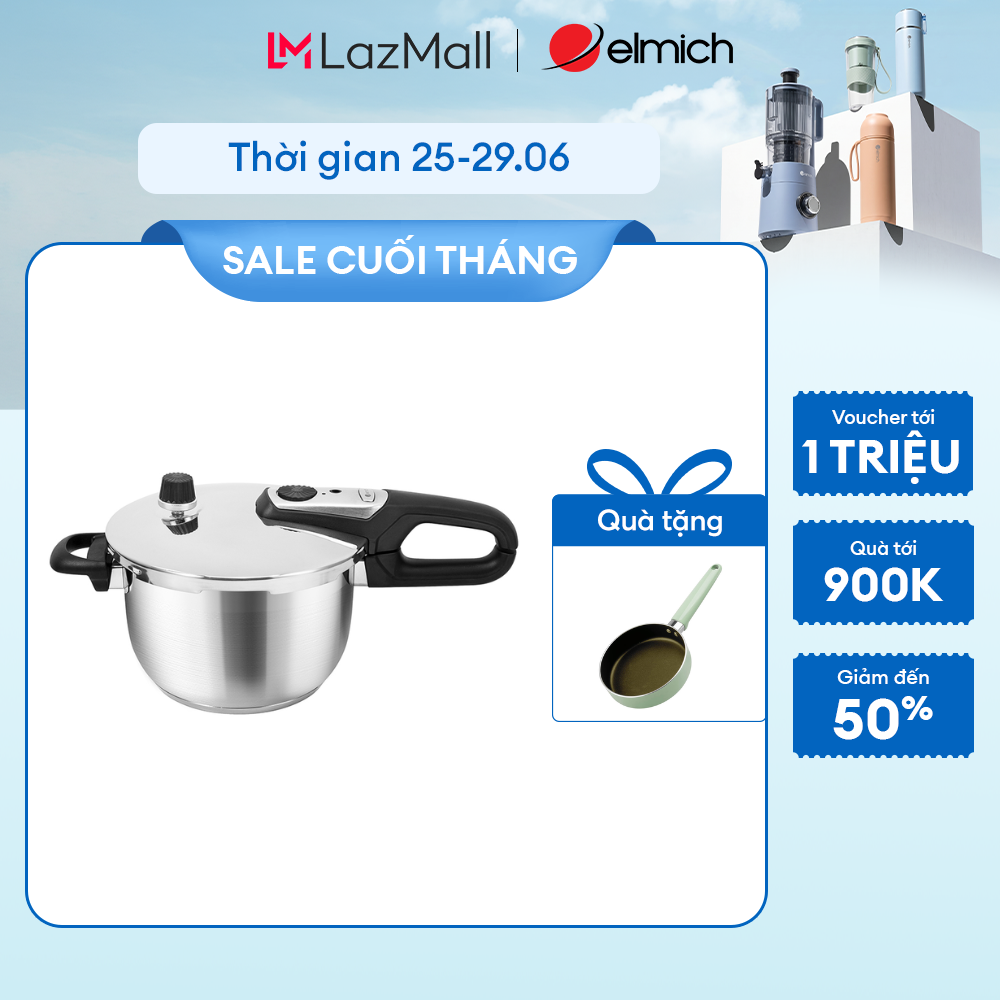 (Chỉ 15-17.07)Nồi áp suất inox 304 Elmich EL8278 22cm 5L