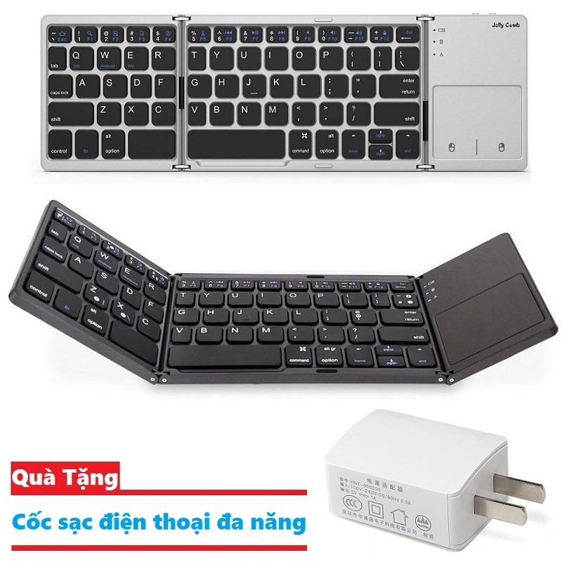 Bàn phím không dây Bluetooth B033 có touchpad gấp gọn Bàn phím bluetooth gấp gọn có chuột cảm ứng cho điện thoại - Máy tính bảng - Laptop - Bàn phím PC - Bàn phím không dây cho android box TV - Bàn phím cho iphone - Bàn phím chơi game