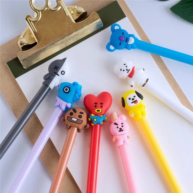 Set 20 cây bút mực nước đầu thú hoạt hình (mix nhiều màu sắc dễ thương)