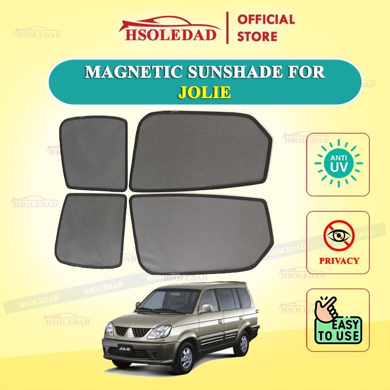 Rèm che nắng nam châm cho xe Mitsubishi Jolie, bộ 4 tấm cho 4 cửa, hàng loại 1 cao cấp, vừa khít kính