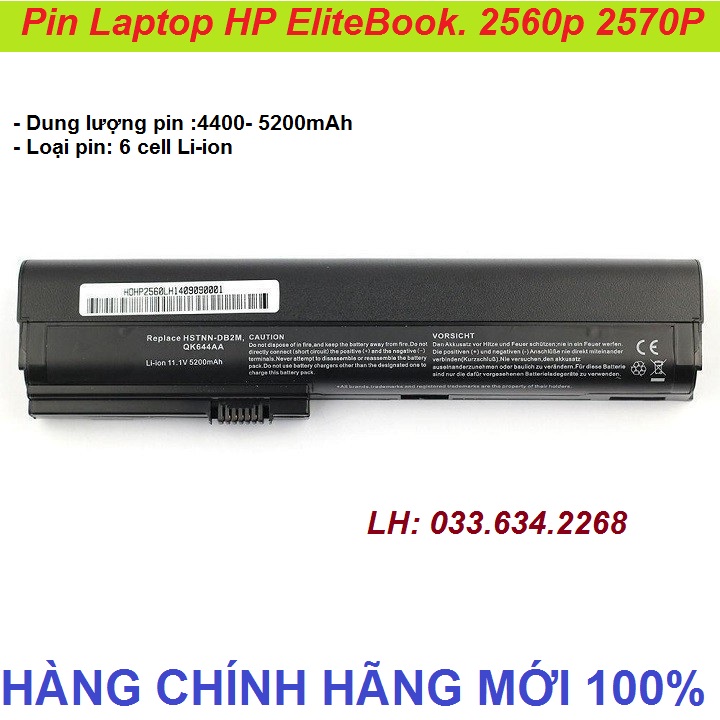 Pin Laptop HP EliteBook. 2560p 2570P - Pin Laptop HP EliteBook. 2560p