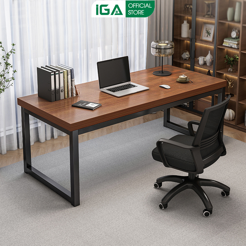 Bàn làm việc văn phòng ván dày 25mm và 30mm gỗ mdf phủ melamin chống xước thương hiệu IGA - GM66